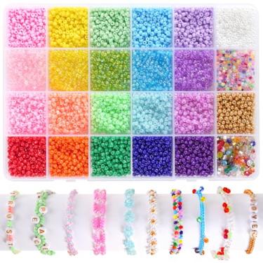 Imagem de Contas de semente de vidro para fazer joias, 8800 peças pequenas de 3 mm para pulseiras, kit de pulseiras de contas de amizade para presentes de artesanato DIY, meninas, mulheres, adultos
