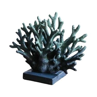 Imagem de Bothyi Enfeite de mesa com coral decorativo, peça central para decoração de casa com tema mediterrâneo, arte para mesa, festa com tema oceânico, prateleira, Roxo