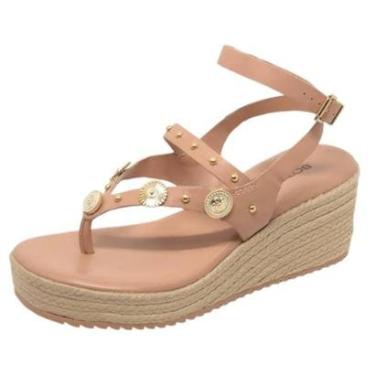 Imagem de Sandália Feminina Anabela Média de Couro Conforto Bottero-Feminino