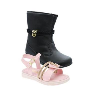 Imagem de Sandália e Bota Infantil Coturno - KIT 2 PARES Tam 23 ao 34-Feminino