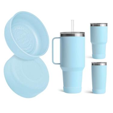 Imagem de Kaitiaki Pacote com 2 botas de silicone para YETI Rambler Caneca de palha de 1,2 l e 992 g, capa antiderrapante para caneca de viagem, copo de água, serve na maioria dos carros, acessórios de garrafas