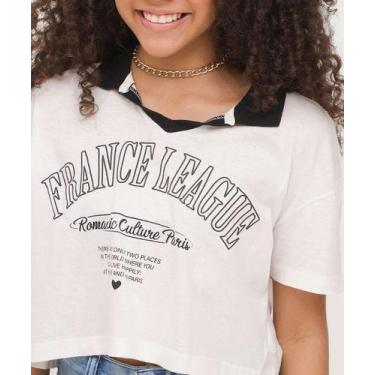 Imagem de Blusa Juvenil Cropped Estampado Marisa Tam 10 a 16-07105, 16, Off whit