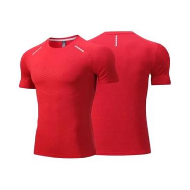 Imagem de Camiseta De Corrida Masculina Em Seda Fria, Manga Curta, Dry Fit, Para