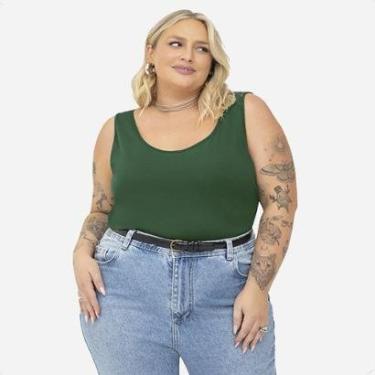 Imagem de Blusa Regata Alça Larga Feminina Básica Plus Size Moderna-Feminino