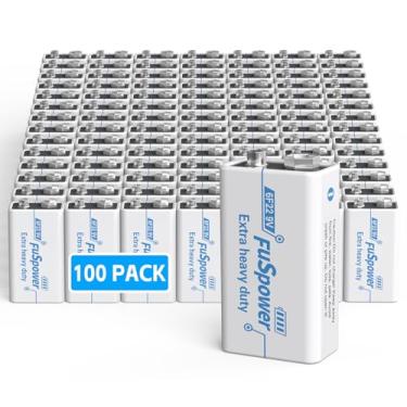 Imagem de Baterias 9 V 9 V Super Heavy Duty 6F22 Mn1604 Bateria de Zinco Carbono para Alarmes de Fumaça Detector de Fumaça 100 Unidades (pacote com 1)