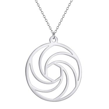 Imagem de Colar com pingente de lente de câmera para mulheres e homens, colar de fotografia de aço inoxidável para presente, Aço inoxidável, Sem Pedra Preciosa