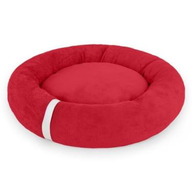 Imagem de Cama Pet Ninho Redonda Para Gato e Cachorro Ultra Macia Lavável Impermeável Luxo Donut(Vermelho)