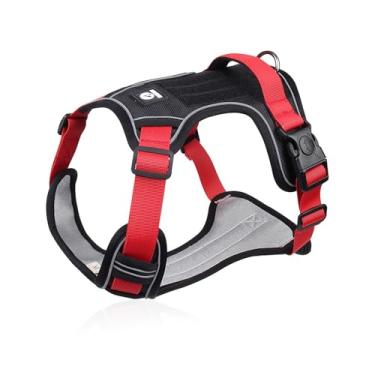 Imagem de Peitoral refletivo Midium para cães grandes colete grande à prova d'água tecido Oxford arnês para cães acessórios para animais de estimação suprimentos (vermelho, GG)