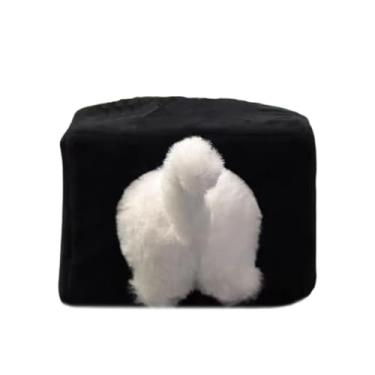 Imagem de AFXGUSD Porta-lenços, Dispensador de Guardanapos, Suporte para Papel Higiênico, para Penteadeira, Mesa de Cabeceira, Toucador de Banheiro, Preto, Tamanho real