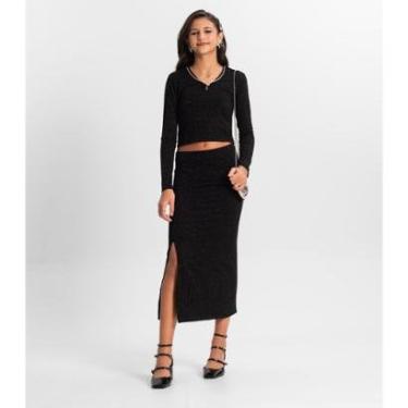 Imagem de Conjunto Juvenil Blusa Com Saia Midi Minty Preto-Feminino