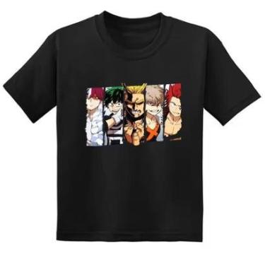 Imagem de Camiseta Infantil My Hero Academia Estampa Personagens Anime-Unissex