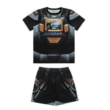 Imagem de Pijama Infantil Menino Cinza Videogame Alakazoo-Masculino