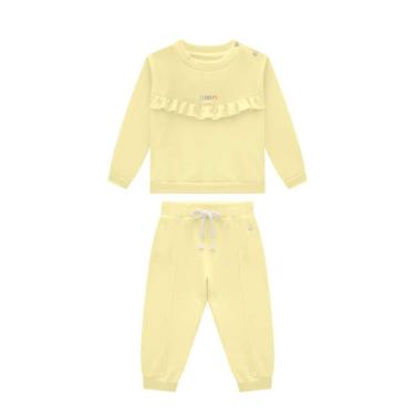 Imagem de Conjunto Infantil Menina Blusa/Calça Moletom Amarelo somnii-Feminino