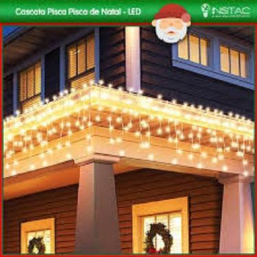 Imagem de Pisca pisca conjunto natalino tipo cascata branco lampada led - CHIBRA