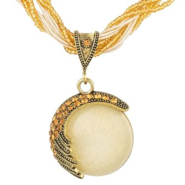 Imagem de Coridy Colar com pingente de pedra boho tribal, joias modernas com contas para mulheres, same as pictures, Cristal, Sem Pedra Preciosa