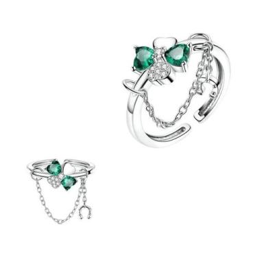 Imagem de Anel Feminino De Prata Esterlina 925 Com Caveira, Laço, Coroa, Coração