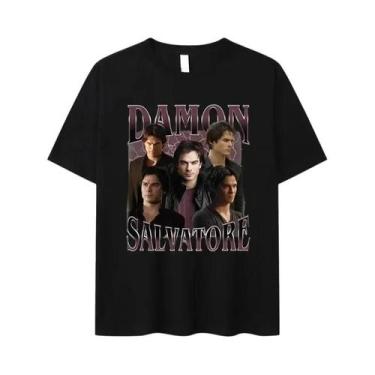 Imagem de Camiseta Feminina Oversized Com Estampa De Drama De TV Damon Salvatore