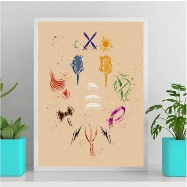 Imagem de Quadro decorativo orixás 33x24cm - vidro, moldura branca