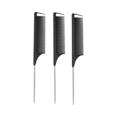 Imagem de Pentes Profissionais De 3 Agulhas De Metal Para Distribuição De Cabelo