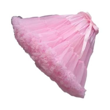 Imagem de Saia De Tule Plissada Em Camadas Branca E Preta Para Mulheres, Saia Pu