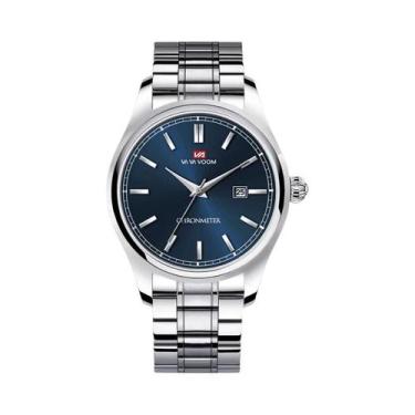 Imagem de Relógio De Pulso Masculino De Quartzo Em Aço Inoxidável Azul, À Prova 