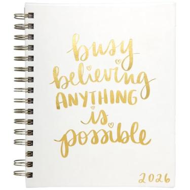 Imagem de WORLD TRAVELER Agenda 2026 semanal e mensal - 18 cm x 21 cm capa dura janeiro dezembro espiral agenda diária 2026 lista de tarefas, tamanho 17 x 21 cm, branco ocupado