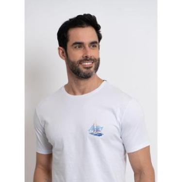 Imagem de Camiseta Estampada Aleatory Ship Branca-Masculino