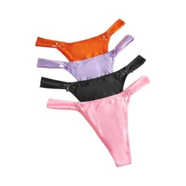 Imagem de Conjunto De Tangas Sexy Femininas De Cintura Baixa 4 Peças Lingerie El