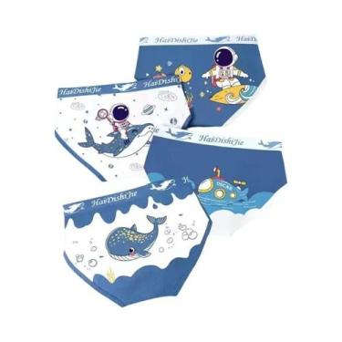 Imagem de Cuecas Boxer De Algodão Para Meninos, Kit Com 4 Peças, Finas E Confort