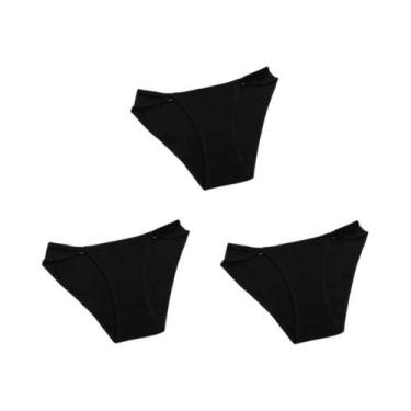 Imagem de Calcinhas De Algodão Listradas Femininas 3PCS Lingerie Sexy Respirável