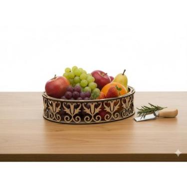 Imagem de Kit com 3 Cestas Decorativa Vazada em MDF Tamanhos:20cm - Inkart_cnc