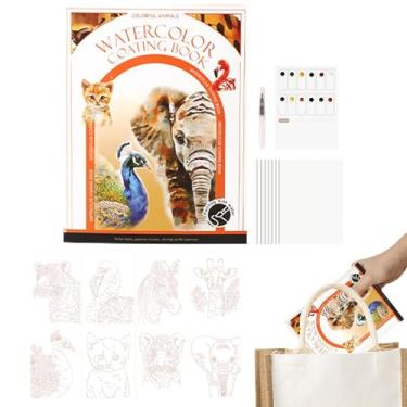 Imagem de Livro de pintura em aquarela | Caderno de desenho portátil de 3 dobras | Pintura artística para iniciantes, aquarela, para relaxamento, meditação, escola, viagem, escritório, desenho, pintura