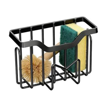 Imagem de Suporte de esponja de prato, escorredor de drenagem de secagem rápida, suporte de esponja para pia com ventosa - para esfregão de esfregão, panos de limpeza para casa, apartamentos, aluguel de casa