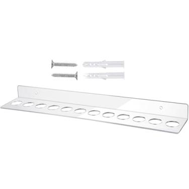 Imagem de Suporte de tesoura para tosadores - Suporte de ferramentas de cabeleireiro - Suporte de parede de acrílico com 12 compartimentos para cabeleireiro de salão de beleza, cabeleireiros de garagem