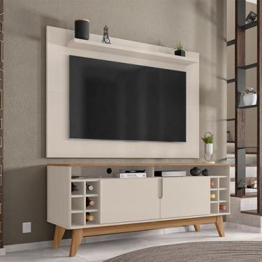 Imagem de Conjunto Sala Rack Wine 135 Painel Safira Pés Madeira Maciça - Loja Do