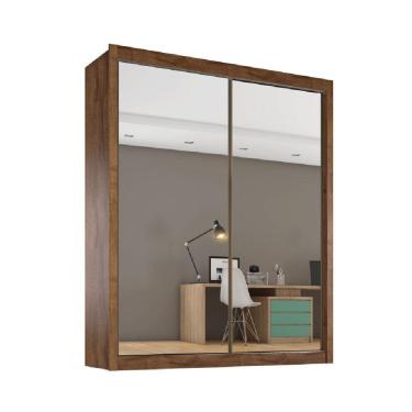 Imagem de Guarda Roupa Zurique 2 Portas Espelhadas 100% Mdf Brauna/off White