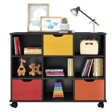 Imagem de Nicho Organizador 3 Gavetas Preto Colors - Qmovi