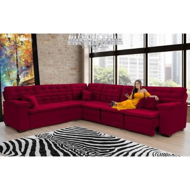 Imagem de Sofá De Canto Magno 2,57x3,97m Vinho