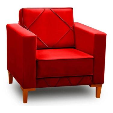 Imagem de Poltrona Decorativa Sarah Veludo Soft Skin Speciale Home Vermelho