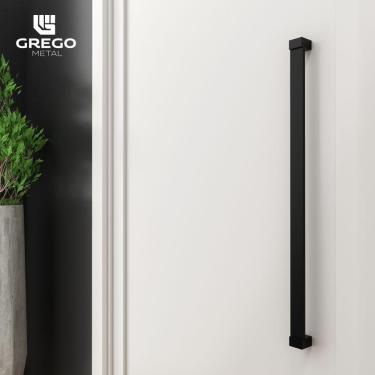 Imagem de Puxador Para Portas Em Aço Inox Preto Fosco Apolo Grego Metal 200cm
