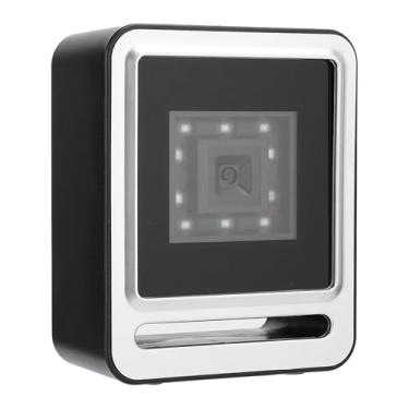 Imagem de ZJchao Scanner de Código de Barras, Scanner de Código de Barras Fixo, de Livro para Biblioteca, de de 1D QR 2D, Leitor de de Impresso de Mesa Com Cabo USB, Luz LED para Armazém, Supermercado (Prata)
