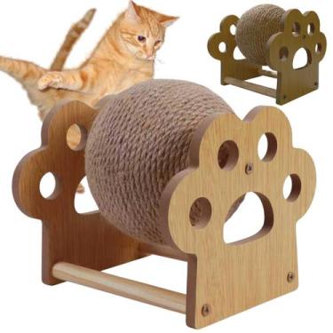 Imagem de Arranhador Gato Bolinha Sisal Rasqueavel Brinquedo Relaxante Anti Estr