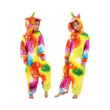 Imagem de Pijamas De Unicórnio Para Crianças, Kigurumi De Flanela Para Meninos E