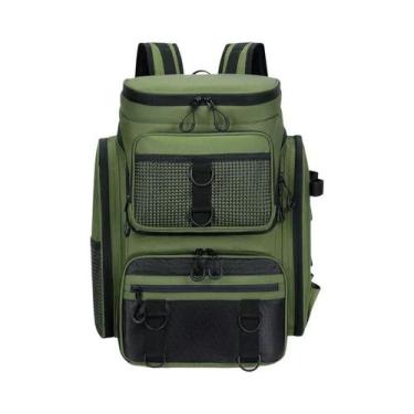 Imagem de Mochila Multifuncional Para Pesca Com Suportes Para Varas E Organizado