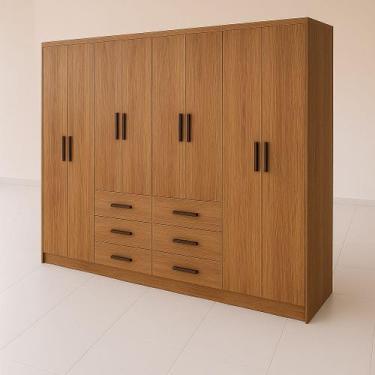 Imagem de Guarda Roupa Grande Casal Paris 8 Portas 6 Gavetas com Amplo Espaço In