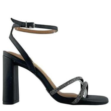 Imagem de Sandália Vizzano Feminina Com Tiras Em Strass Para Festas-Feminino