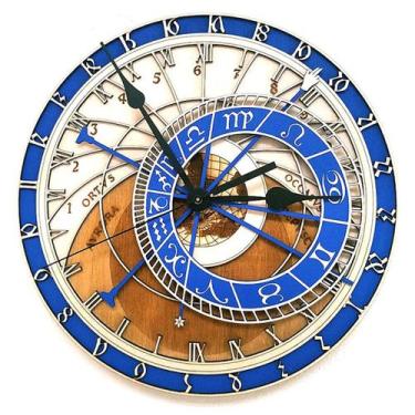 Imagem de Relógio de parede Prague Astronomical Silent Nonticking 30cm Wood - yi