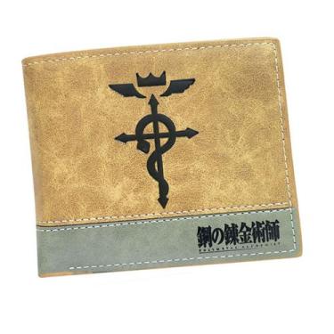 Imagem de Carteira, bolsa de moedas, couro, duas dobras, Fullmetal Alchemist Ani