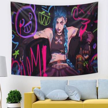 Imagem de Decoração de tapeçaria para pendurar na parede Jinxs Anime 150x150cm -
