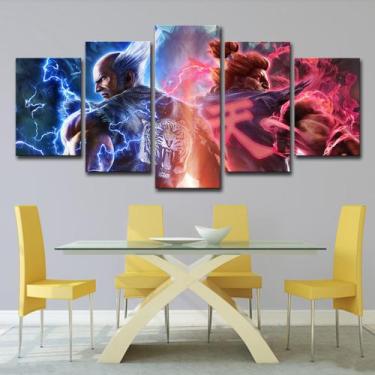 Imagem de Arte de parede em tela 5 painéis Tekkens 7 Heihachis Mishimas Anime - 